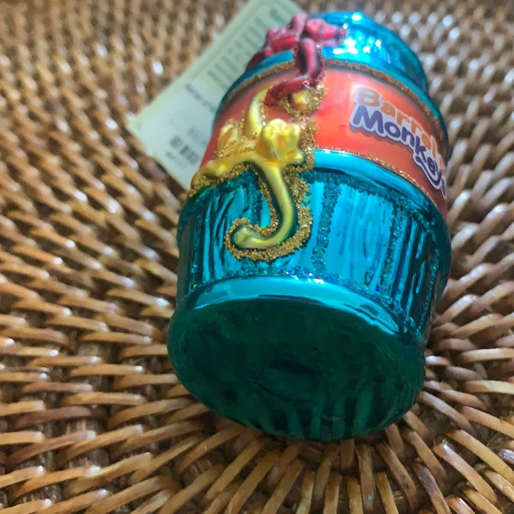 Old World Christmas Hanging Ornament BARREL OF MONKEYS Hasbro NWT